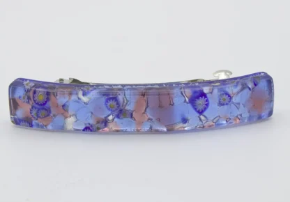 Murano silver and blue barrette