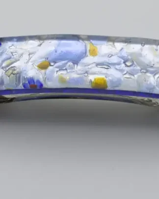 Glimmering silver and blue Murano glass barrette and a touch of gold