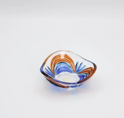 Mini Murano ring bowl in orange and blues