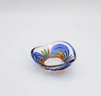 Mini Murano ring bowl in blue, green and orange