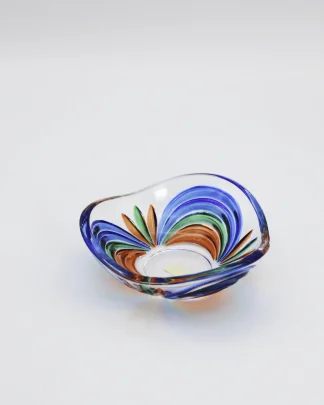 Mini Murano ring bowl in blue, green and orange