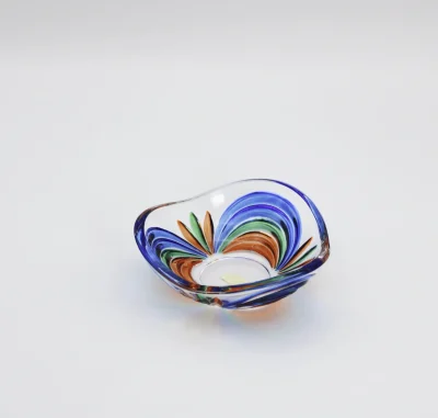 Mini Murano ring bowl in blue, green and orange