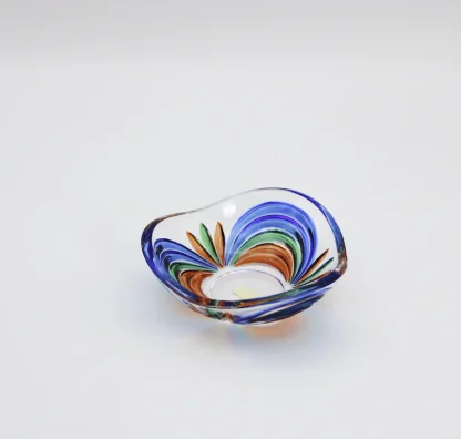 Mini Murano ring bowl in blue, green and orange