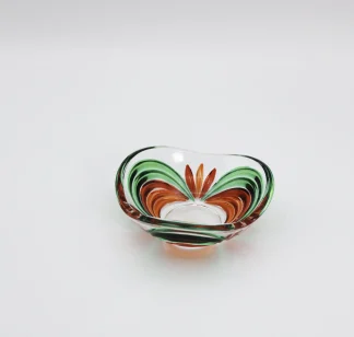 Mini Murano ring bowl in green, red and orange