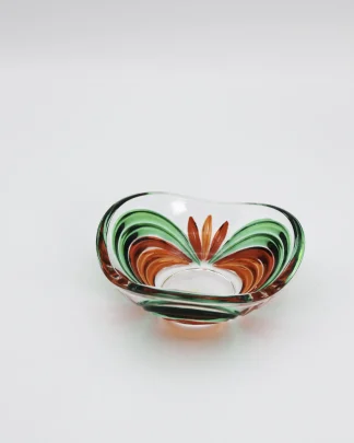 Mini Murano ring bowl in green, red and orange