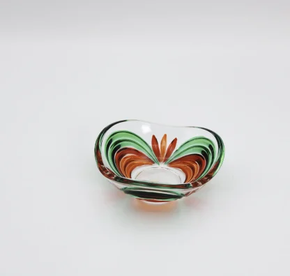 Mini Murano ring bowl in green, red and orange