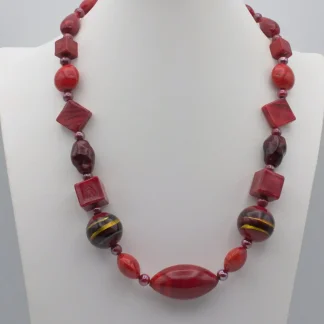 red glass murano necklace