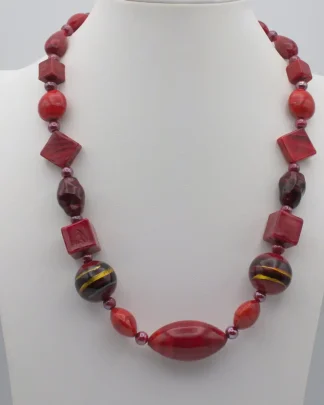 red glass murano necklace