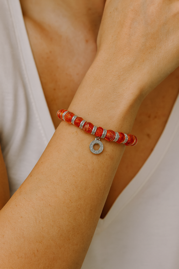 Red Murano Stretch Bracelet