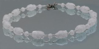 Murano 20 inch white crystal bead necklace and bracelet set