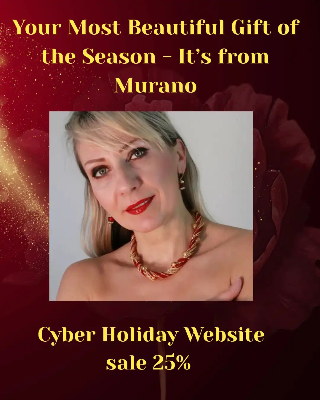 image and text for dreamy venice Murano glass jewelry cyber black friday sale