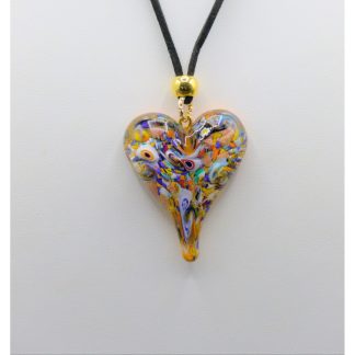 Murano Multicolor Abstract Heart Necklace