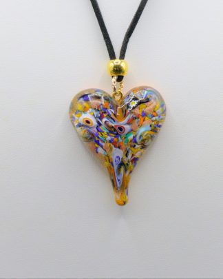 Murano Multicolor Abstract Heart Necklace